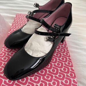 CAREL Alice Black Patent Leather Mary Jane Shoes